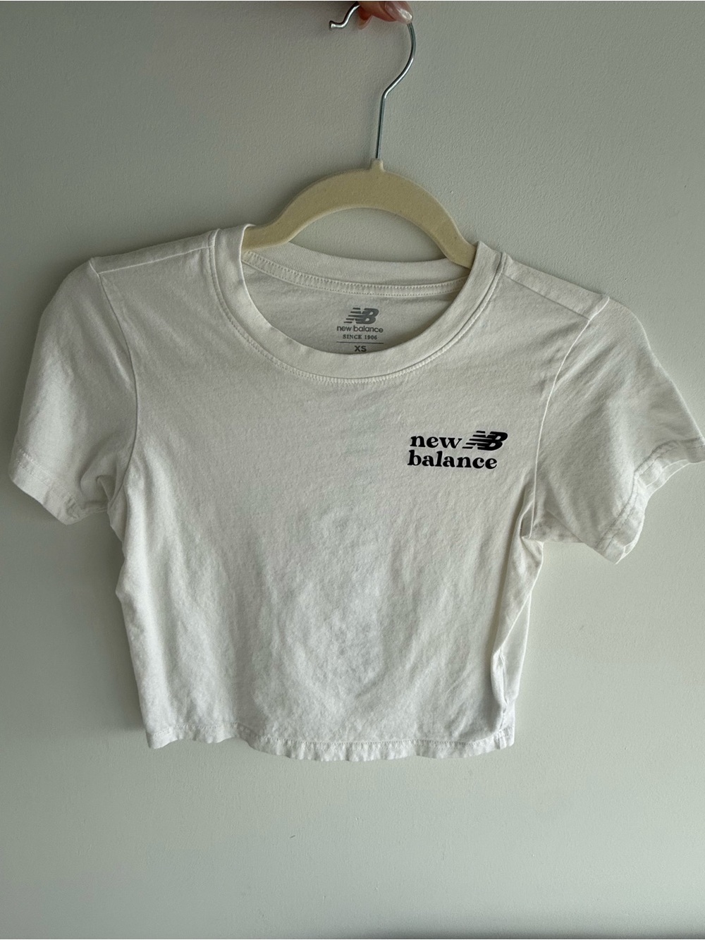 New Balance White Short Tee - Classic Crewneck